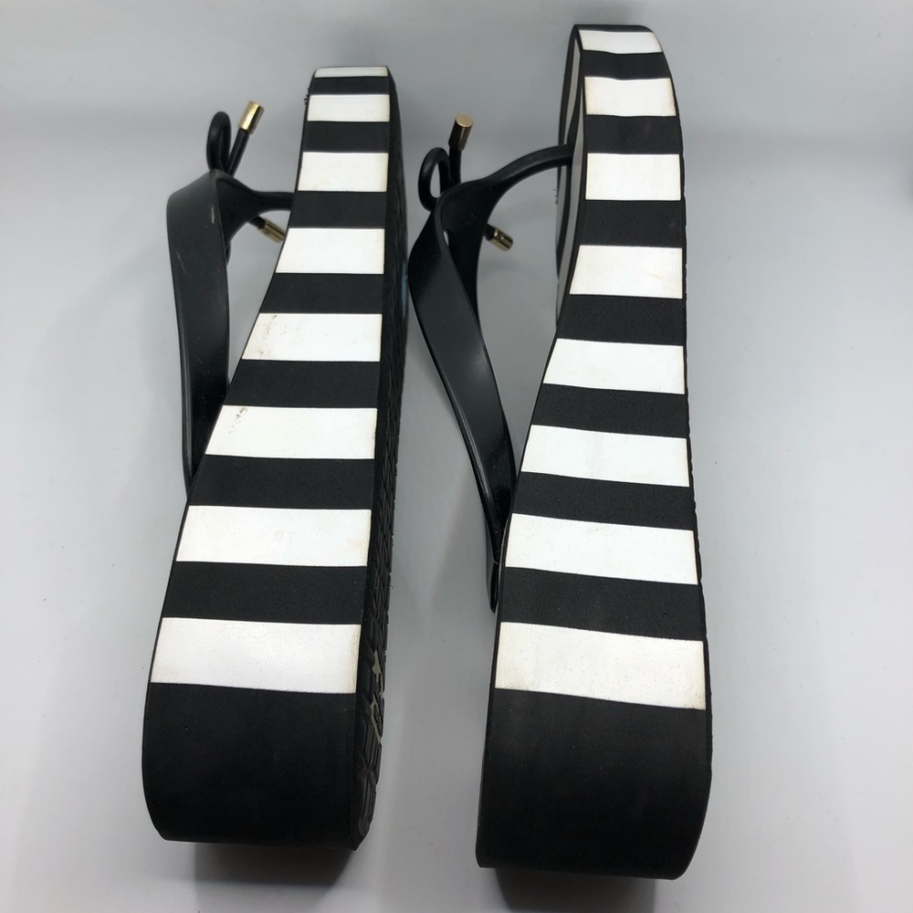 Kate Spade Rhett Black White Striped Platform Sandals Size 9 - Picture 11 of 15